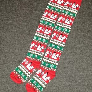 Naughty Snowman above-the-knee Socks